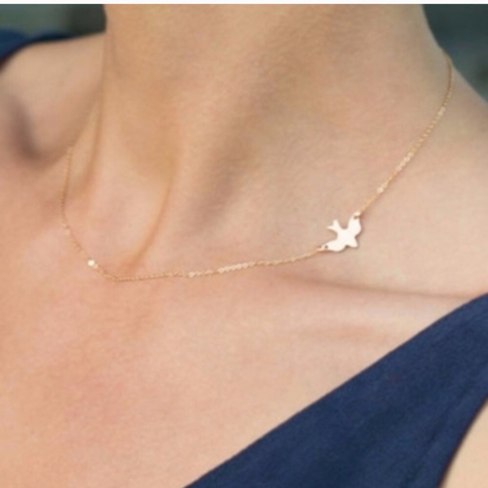 Dainty Side Dove Necklace